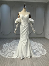 Ostty Satin Mermaid Wedding Dress with Illusion Long Sleeves OST-SL026-25 (Wholesale)